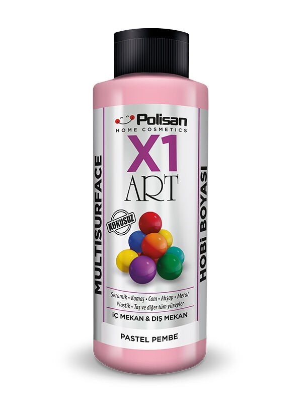 Polisan X1 Art Multisurface Hobi Boyası Pastel Pembe 120 ml