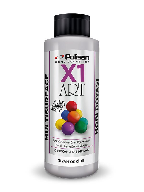 Polisan X1 Art Multisurface Hobi Boyası Siyah Orkide 120 ml