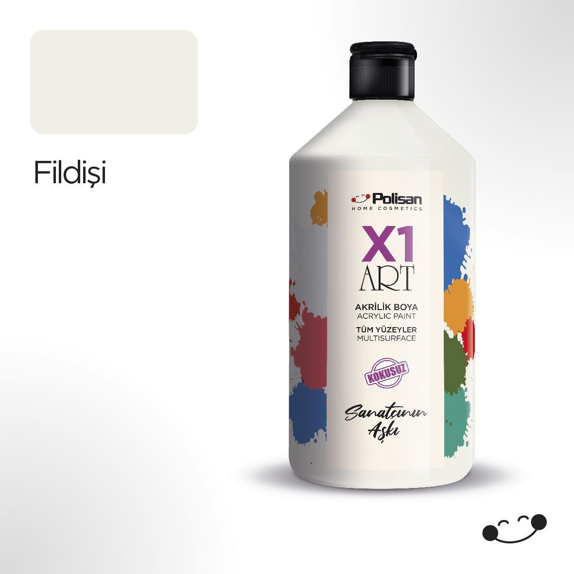 Polisan X1 Art Multisurface Hobi Boyası Fil Dişi 1000 ml