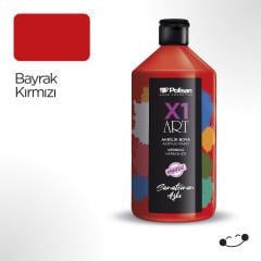 Polisan X1 Art Vernikli Hobi Boyası Bayrak Kırmızısı 1000 ml