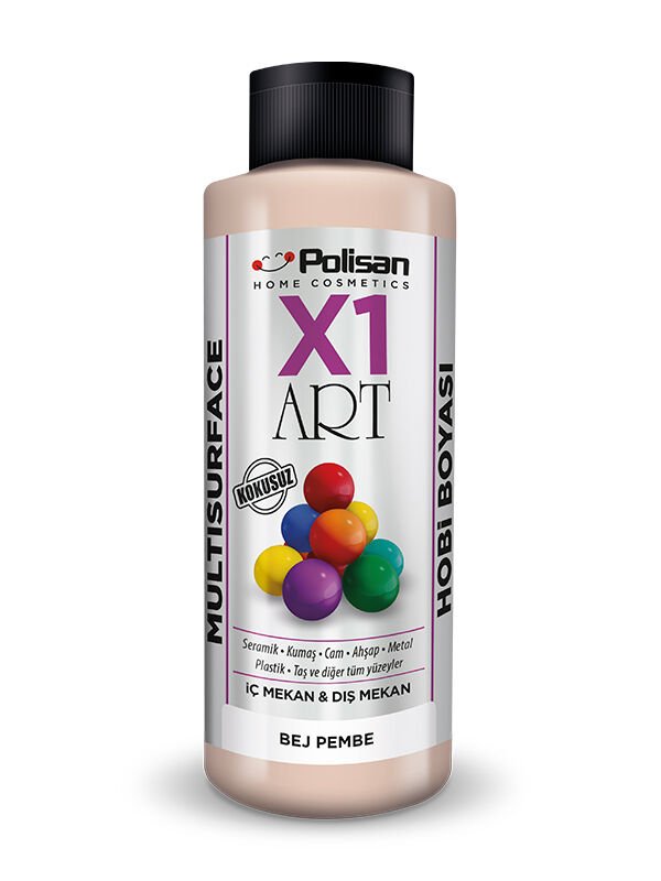 Polisan X1 Art Multisurface Hobi Boyası Bej Pembe 120 ml