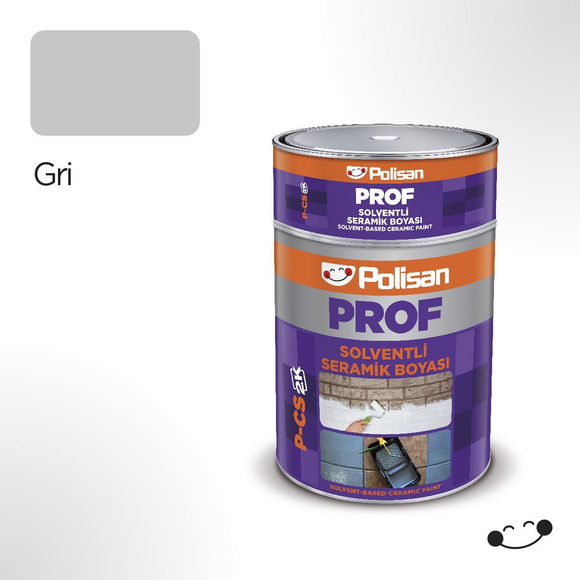 Polisan Prof Gri Seramik / Fayans Boyası (P-CS 2K) 3 kg