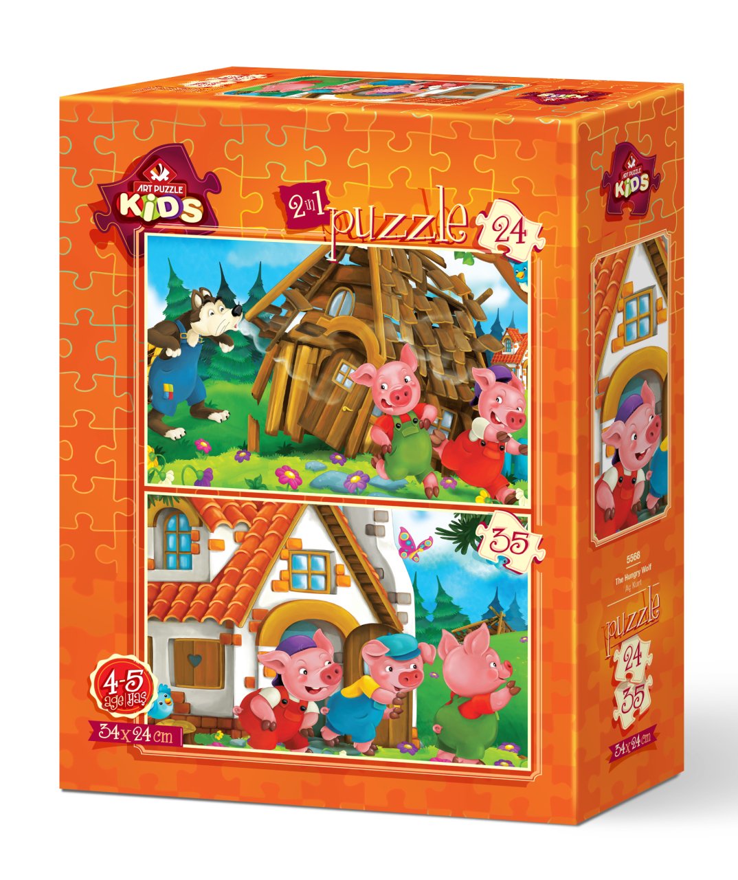 Art Çocuk Puzzle Aç Kurt 24+35 Parça Puzzle