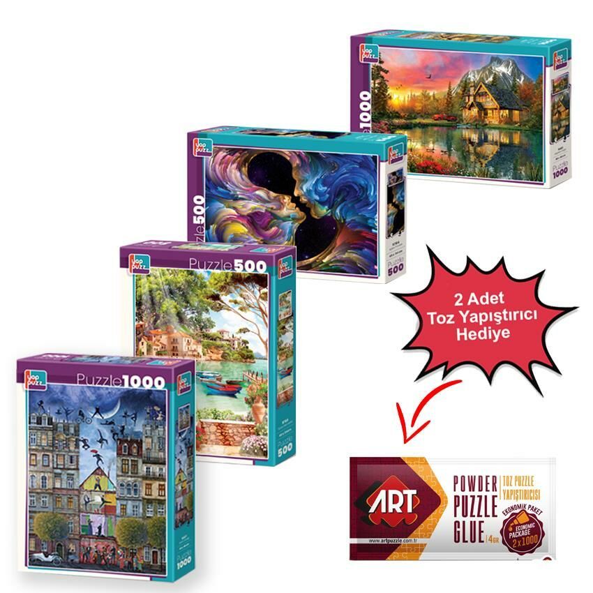 Yappuzz 4'lü Set 2 Adet 500 2 Adet 1000 Parça Puzzle