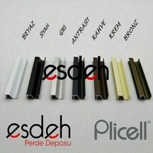 Bej Desenli Plicell Cam Balkon Perdesi - Ekonomik Model(Merit)