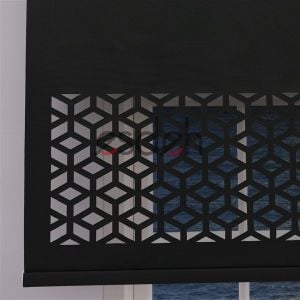 Siyah Lazer Stor Perde - Geometrik Desen - Orta Kalın Kumaş
