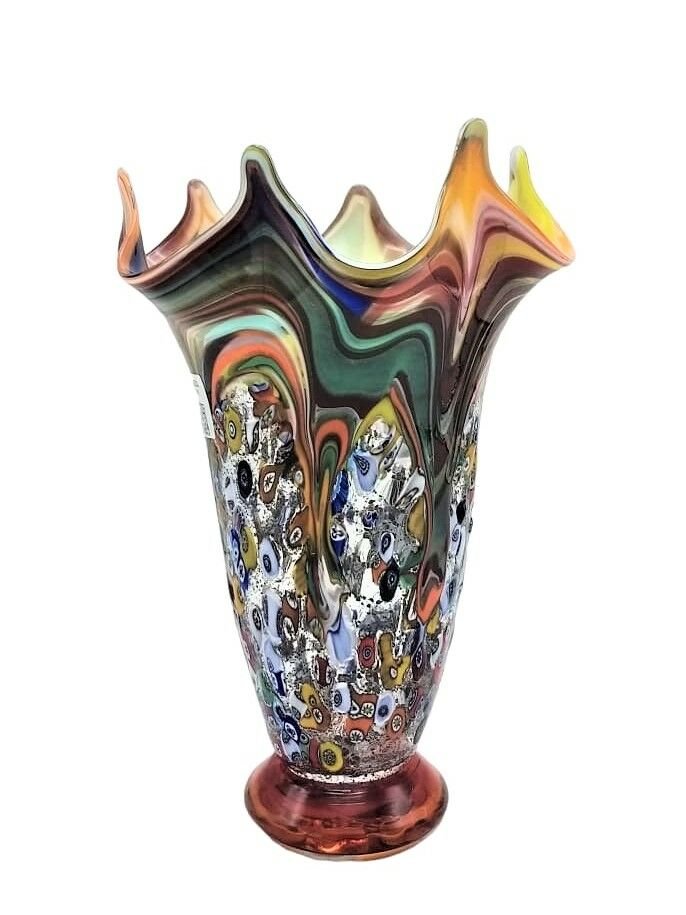 MURANO CAM VAZO RENKLİ 21CM