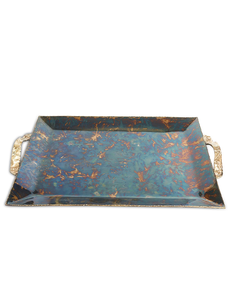 Julia Knight Sierra 50cm Rectangular Tepsi Rainbow Bronze