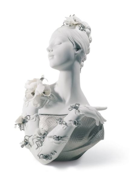 Lladro My Fair Lady Bust Figurine.Silver Lustre