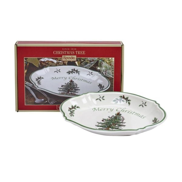 SPODE CHRISTMAS TREE OVAL SUNUM TABAĞI 28 CM