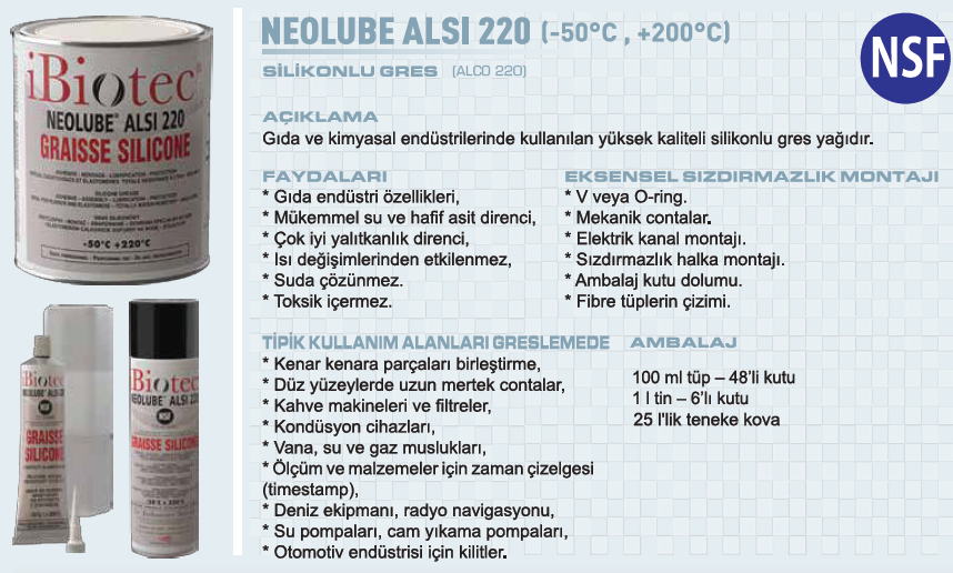 MMCC İbiotec Neolube ALSI220 Silikonlu Gres 1 kg