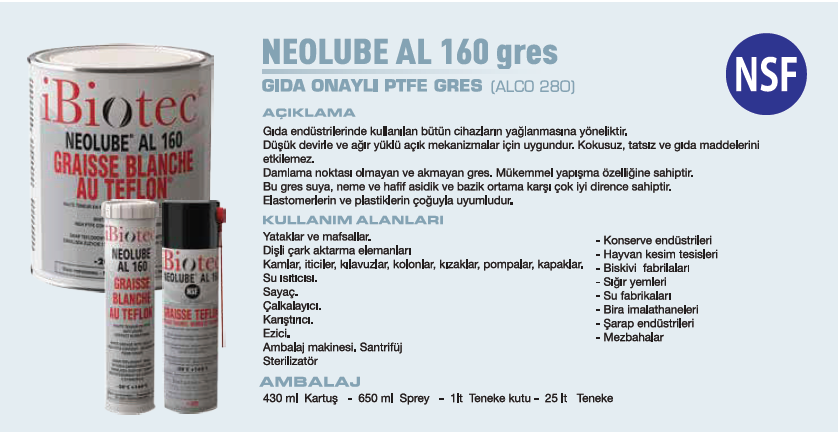 MMCC İbiotec Neolube AL160 PTFE Gres 1 kg