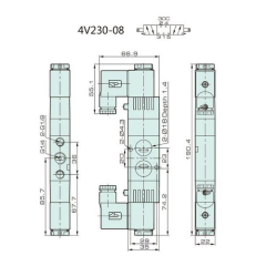 Jelpc 1/4-5/3 Bobin-Bobin Valf 4V230C-08