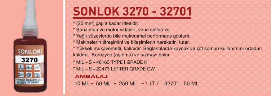 Sonlok 3270 Civata Sabitleyici 50 gr