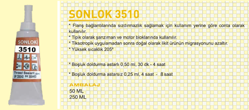 Sonlok 3510 Sıvı Conta 250 gr