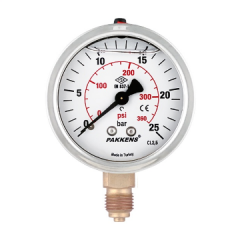 Pakkens 63x16 Gliserinli Alttan Çıkışlı Manometre
