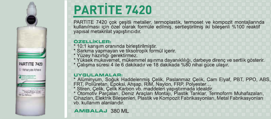 Partite 7420 Epoxy Yapıştırıcı 380 gr