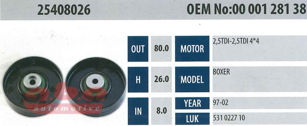 ABA 25408026 Gergi Rulmanı