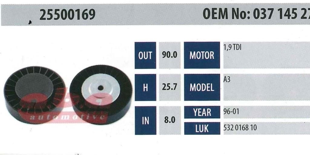 ABA 25500169 Gergi Rulmanı