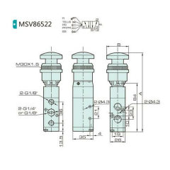 Jelpc 1/4-5/2 Butonlu Valf MSV86522-PP