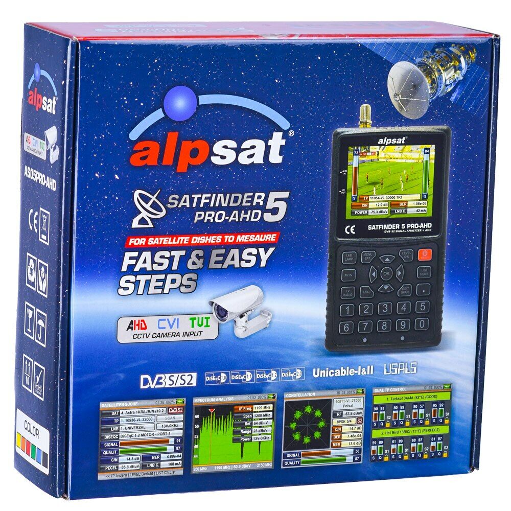 ALPSAT SATFINDER 5 PRO UYDU BULUCU + KAMERA AYAR CİHAZI