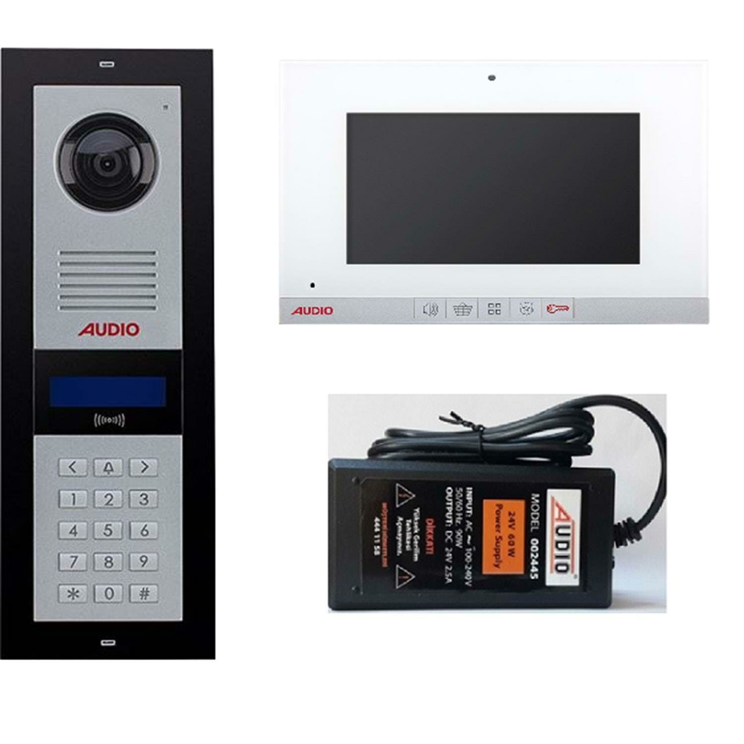 AUDİO 3002 23 DAİRE GÖRÜNTÜLÜ ŞİFRELİ DİAFON SİSTEMİ 7''