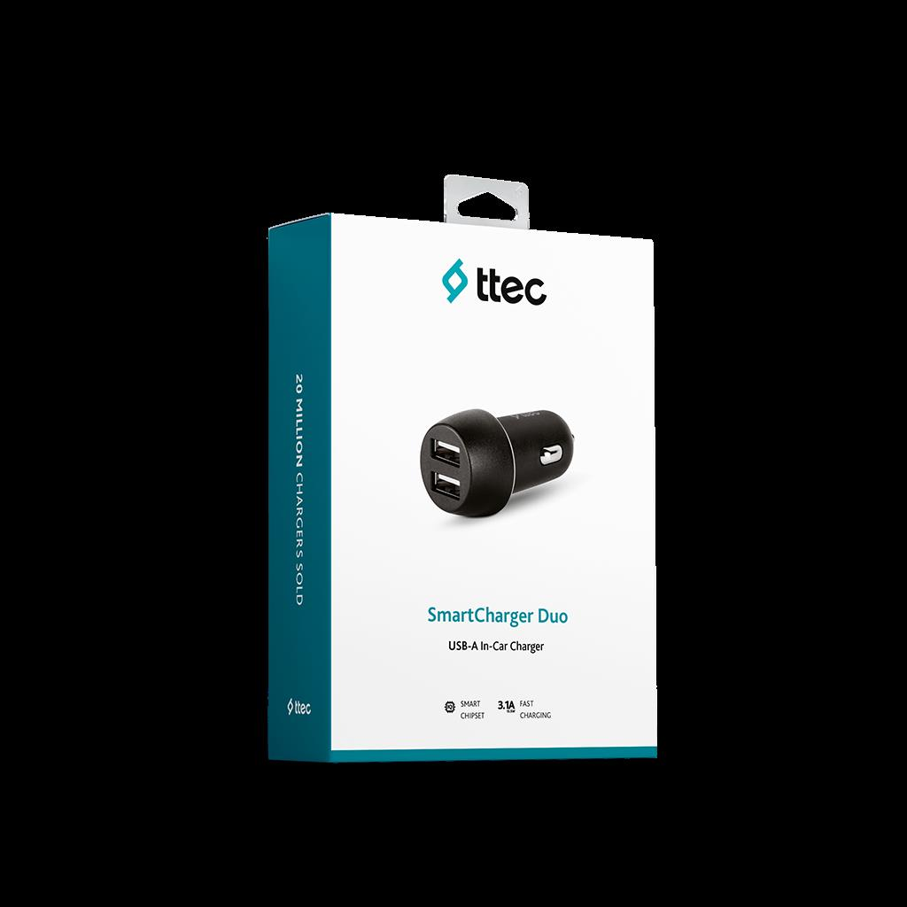 TTEC 2CKS21S SmartCharger Duo Pro 32W Araç Hızlı Şarj Aleti Type-C+USB-A Siyah