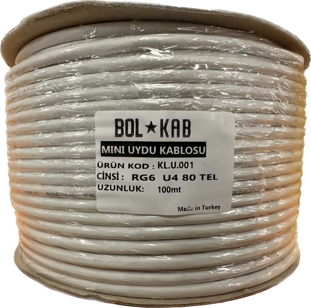 BOLKAB RG 6 U4 ANTEN KABLOSU BEYAZ 80 TELLİ 1 MT FİYATIDIR