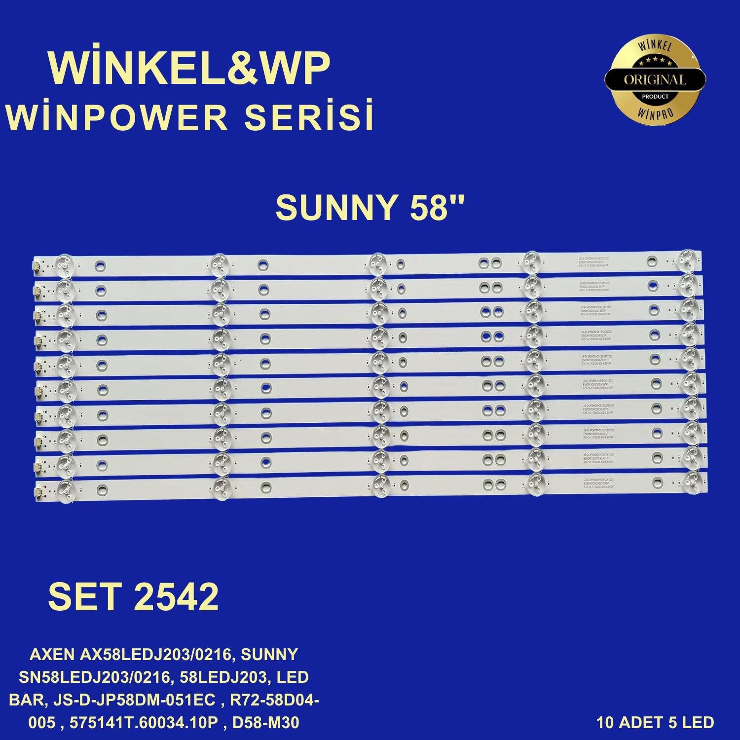 TV LED BAR -2542 TAKIM10 LU-AX58LEDJ203-SN58LEDJ203- ES-3229-WİNKEL