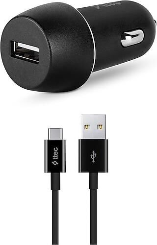 TTEC 2CKS20CS SmartCharger 2.1A Araç Şarj Aleti + Type-C Kablo Siyah