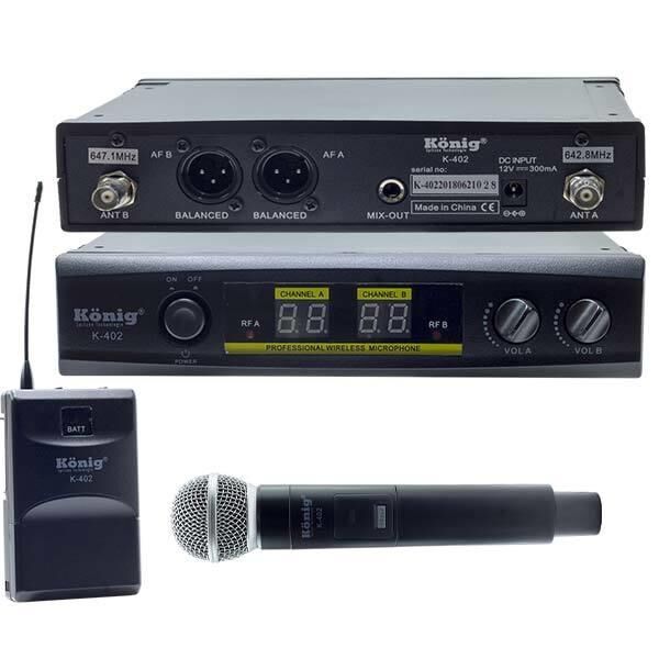 KÖNİG K-402 UHF 1 EL 1 YAKA TELSİZ MİKROFON