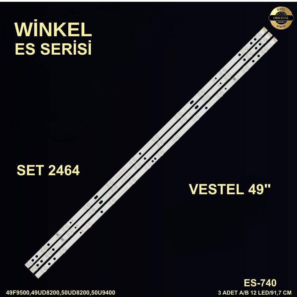 TV LED BAR -2464 TAKIM 3 LÜ-49F9500,49UD8200,50UD8200,50U9400,50U9500,50SBU710,-WİNKEL