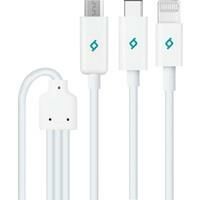 TTEC 2DK7521 Trio Şarj Kablosu USB-A - Type-C / Lightning / Micro USB Beyaz
