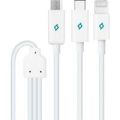 TTEC 2DK7521 Trio Şarj Kablosu USB-A - Type-C / Lightning / Micro USB Beyaz
