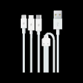 TTEC 2DK7521 Trio Şarj Kablosu USB-A - Type-C / Lightning / Micro USB Beyaz