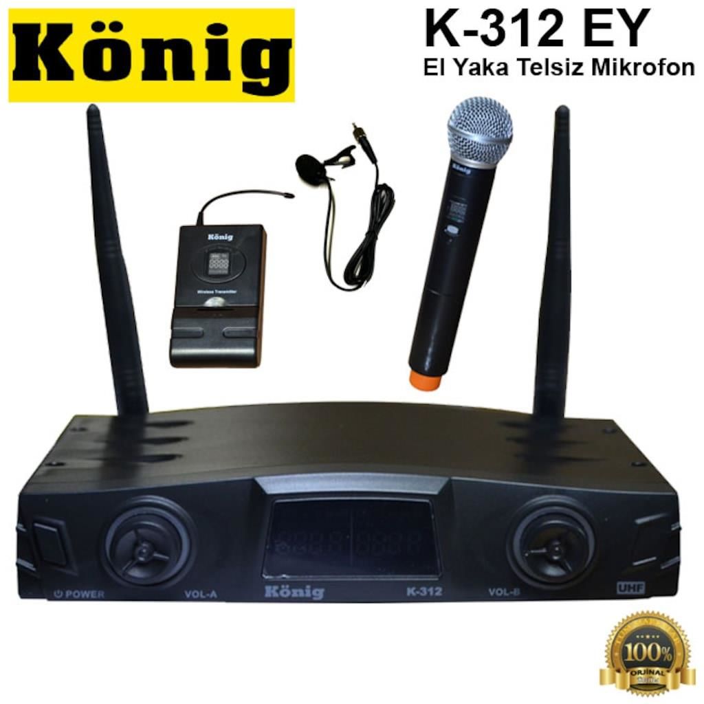 KÖNİG K-312 UHF 1 EL+1YAKA MİKROFON