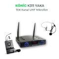 KÖNİG K-311 UHF 1 YAKA TELSİZ MİKROFON