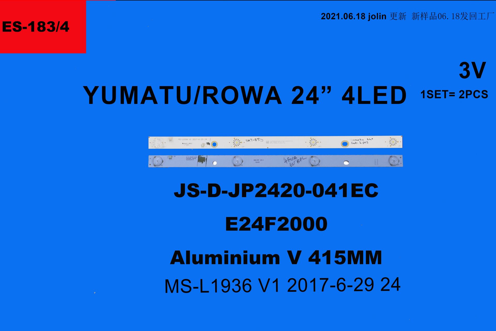 TV LED BAR -2362 TAKIM 2 Lİ-JS-D-JP2420-041EC,MS-L 1936 V1 2W-GEN-183-WİNKEL