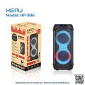 HEPU HP-908 2X8'' KABLOSUZ 2 EL MİKROFON BLUETOOTH USB ŞARJLI RGB IŞIKLI MÜZİK KUTUSU