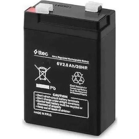6 VOLT 2.8 AMPER DİKEY AKÜ TTEC 67x34x100-500 GRAM