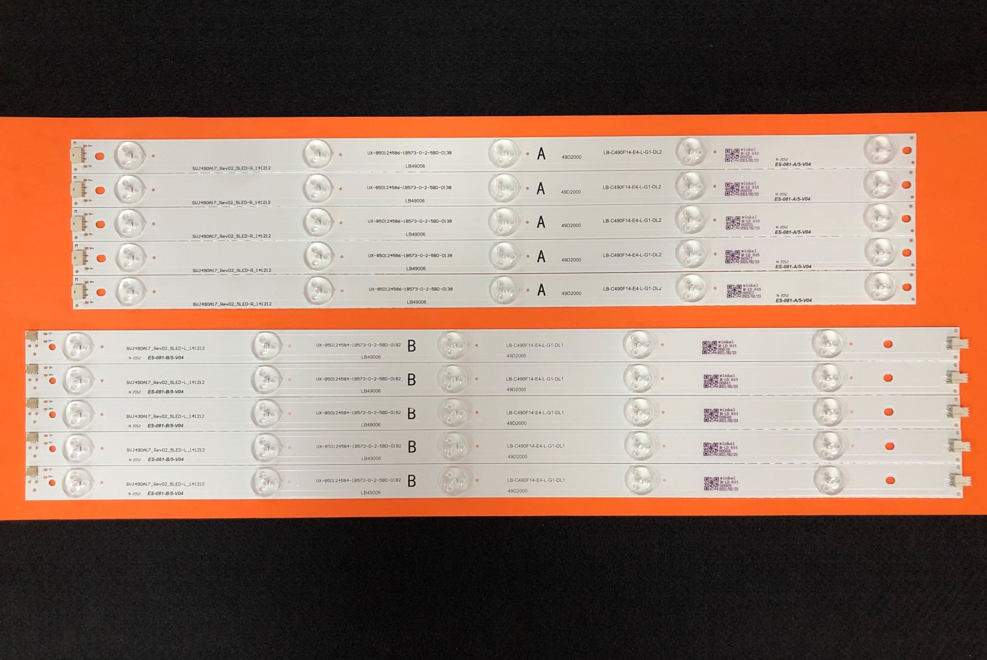 TV LED BAR 2102 TAKIM 10 LU- SN049LD1200-49D2000, LB49006, UD49D6000I, LE49A509-