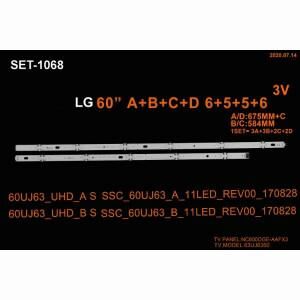 TV LED BAR 2218 TAKIM-10 LU-60UJ630-NC600DGE-ES-1068-WİNKEL