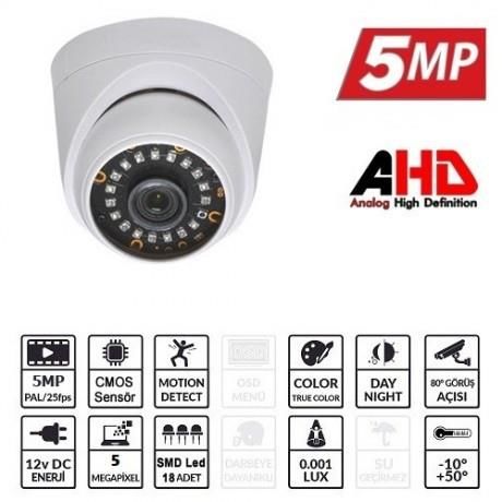 EZCOOL EZ-5025HD 5MP 3.6MM AHD DOME KAMERA