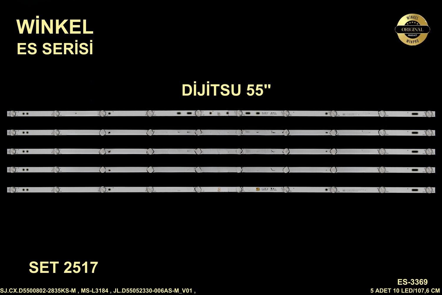 TV LED BAR -2517 TAKIM 5 Lİ-5540US-CX.D5500802-2835KS-DJTV55S-MS-L3184-WİNKEL
