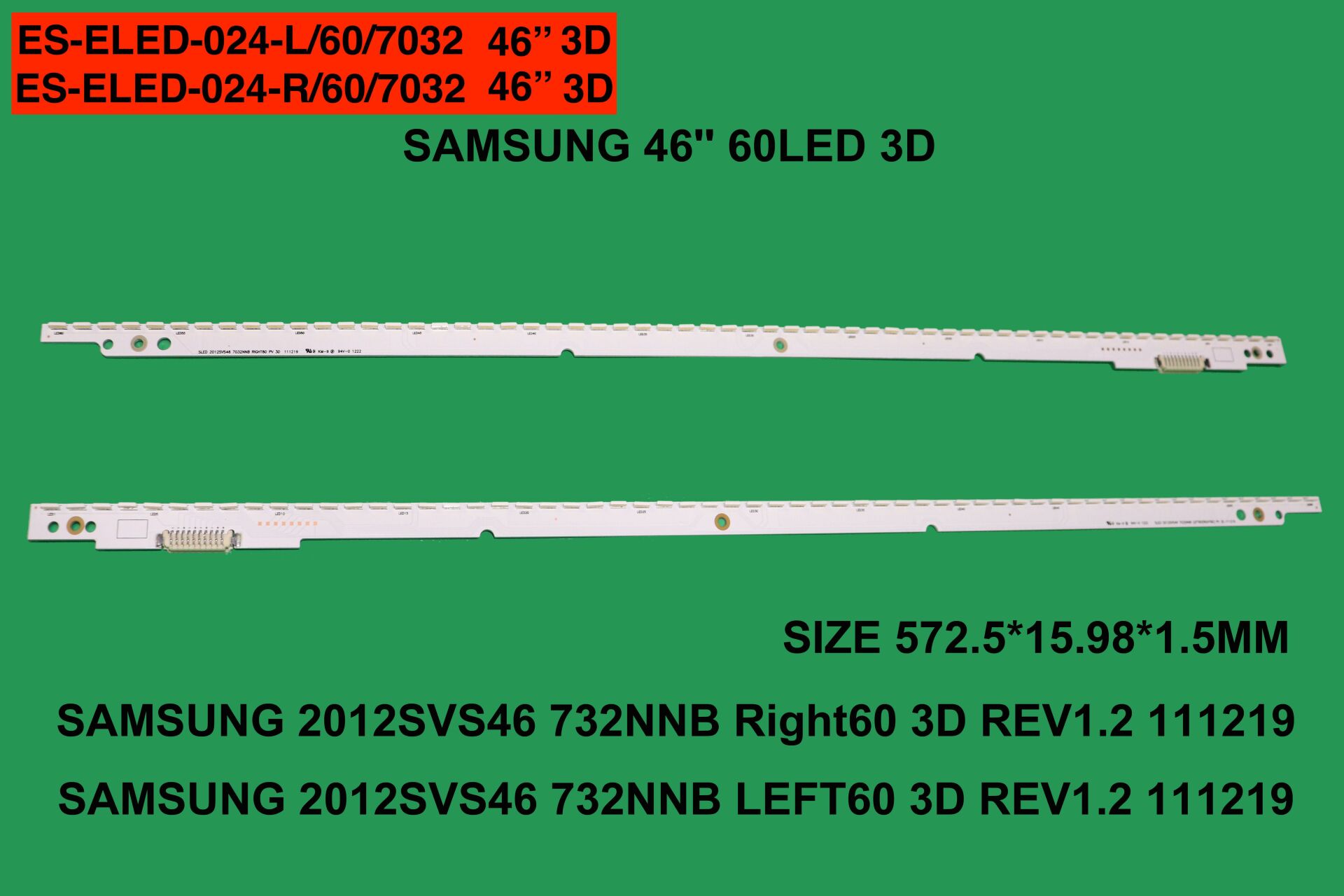 TV LED BAR -2118 2 Lİ ÇUBUK-UE46ES6100-UE46ES6140-UE46ES6340-UE46ES6710-ELED024-WİNKEL