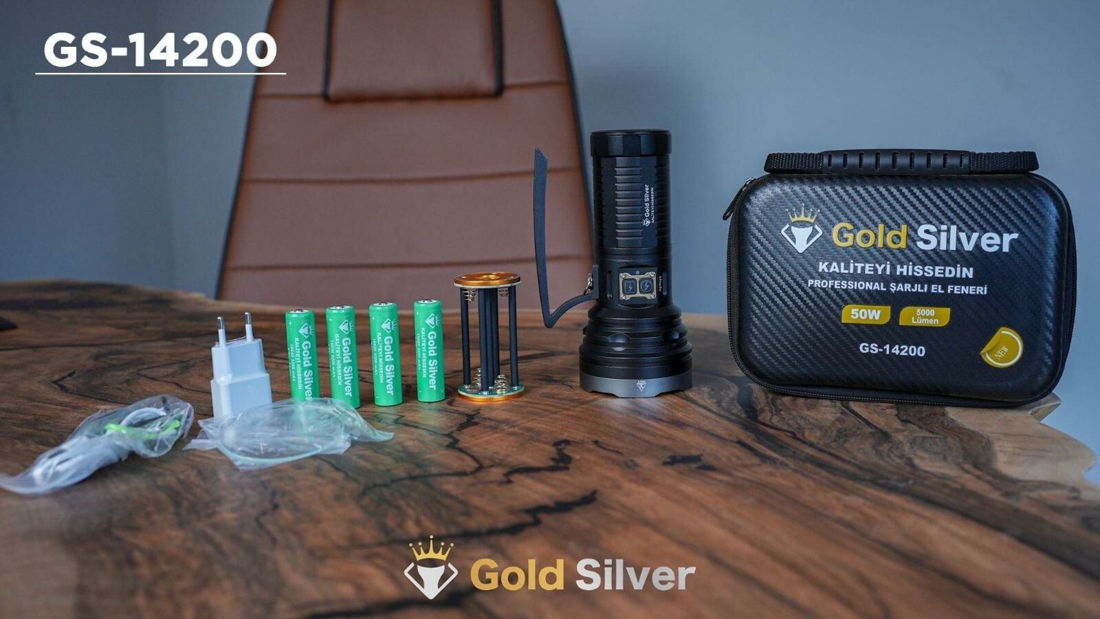 GOLDSILVER GS-14200 50 WATT 5000 LÜMEN ŞARJLI EL FENERİ