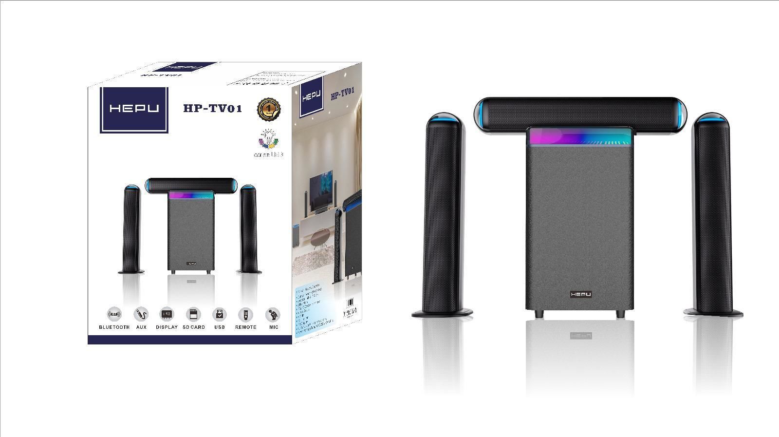 HEPU HP-TV01 3+1 TV SİNEMA SİSTEMİ BLUETOOTH USB AUX