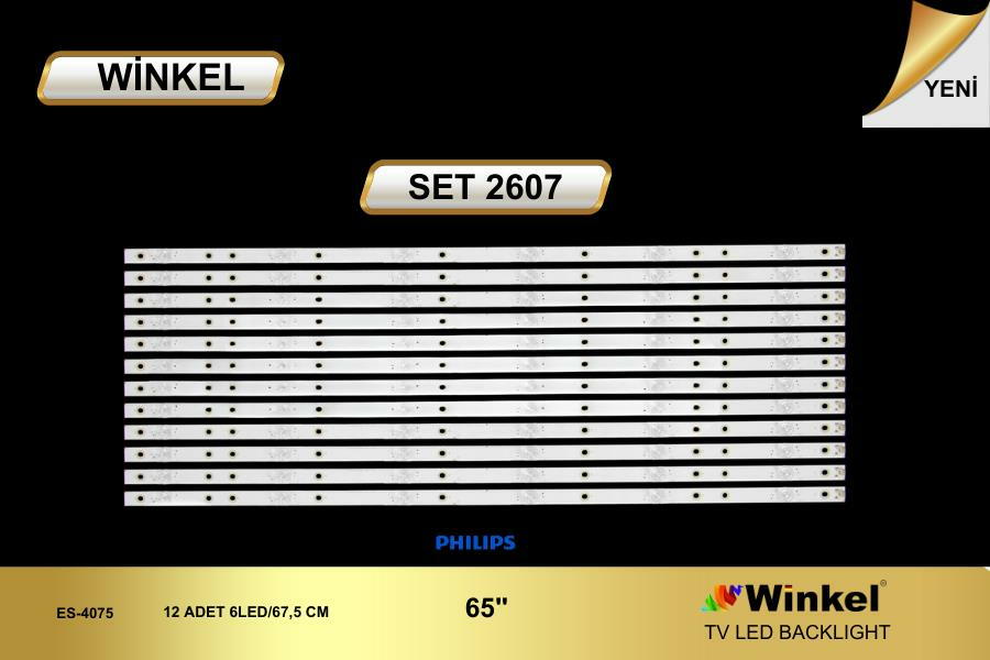 TV LED BAR -2607 TAKIM 12 Lİ-65PUS6504,70PUS7805,LBM650M0601-HF-4,TPT650J1-ES-4075-WİNKEL