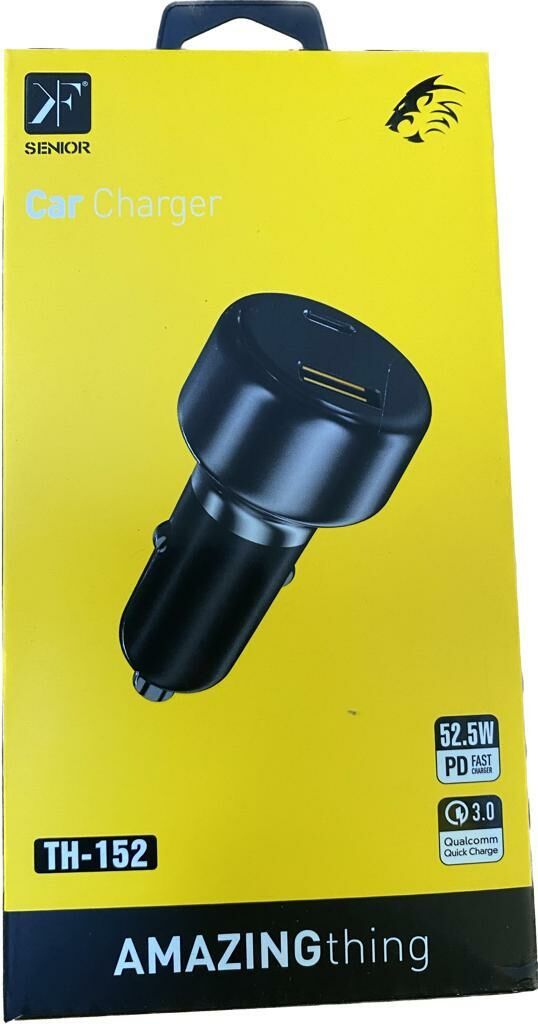 SENIOR TH-152 52.5 WATT USB + TYPE-C ÇİFT ÇIKIŞLI ÇAKMAKLIK ADAPTÖR