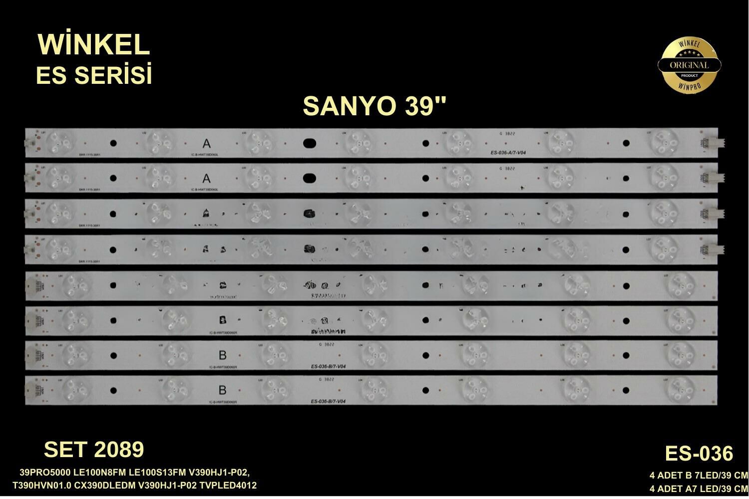 TV LED BAR 2089 TAKIM 8 Lİ-39INCH180-390000H-HWT39DO60-LE1005 (39 CM) C220-221-GEN036